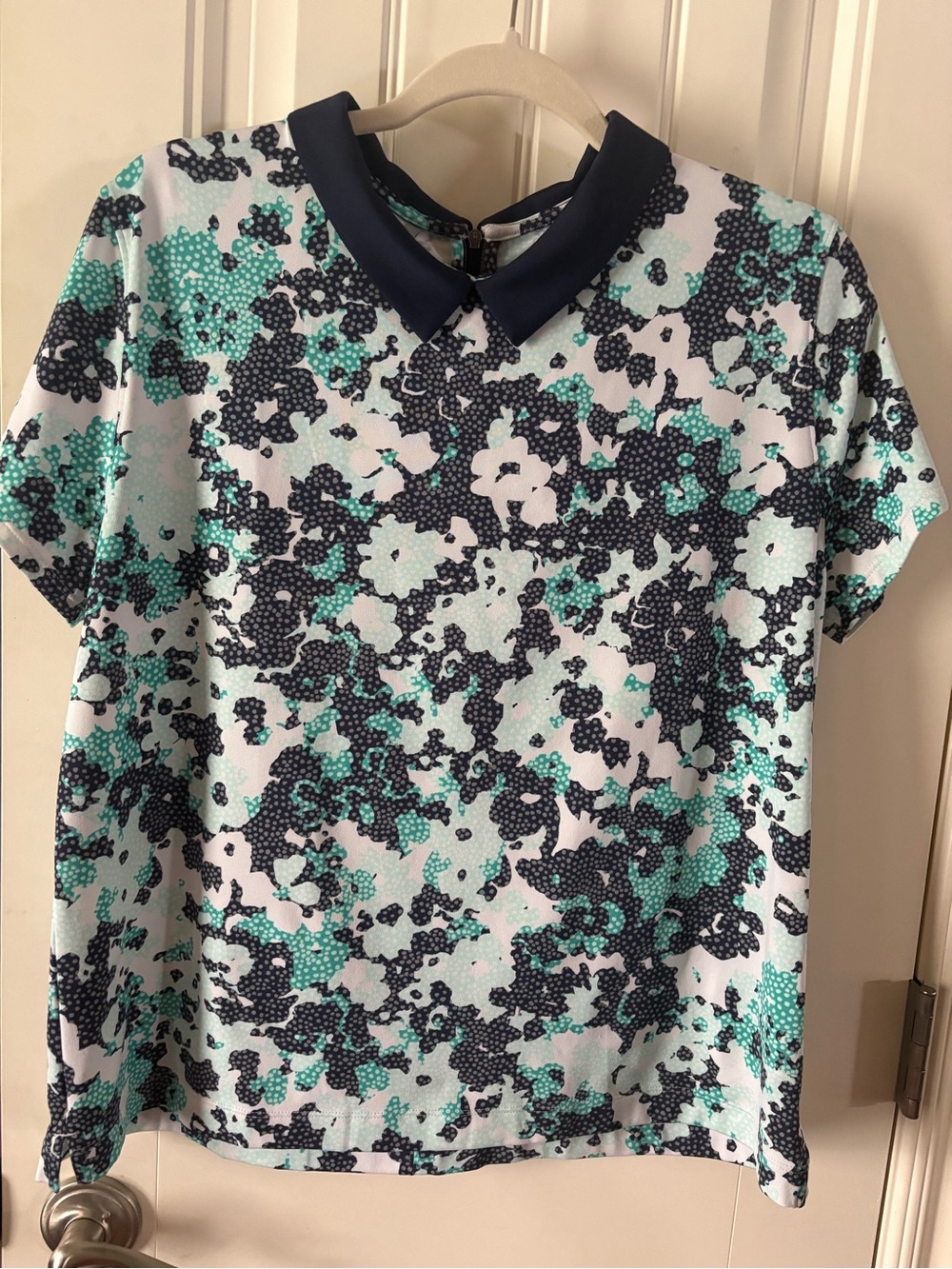 Under Armour Navy & Teal Floral Short-Sleeve Polo